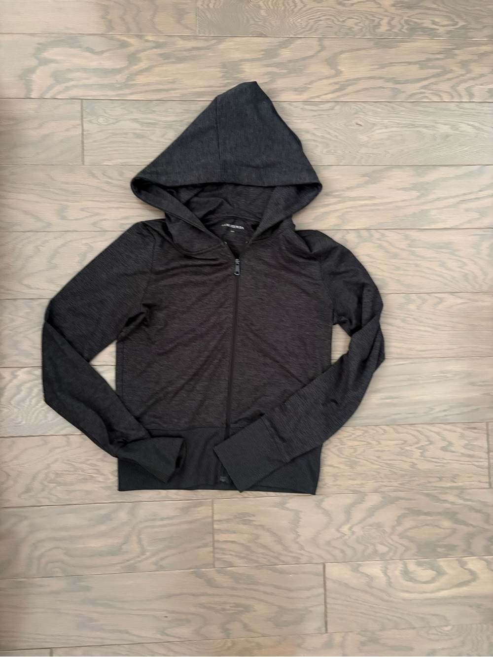 WeWoreWhat Heather Charcoal Crop Zip Hoodie